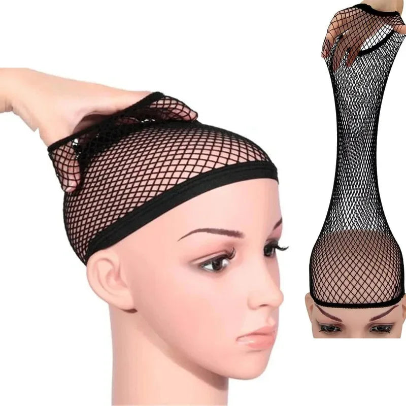 Stretchable nylon hair net for women, Veltora mesh weaving wig cap, lightweight and elastic for wig making and hair styling.