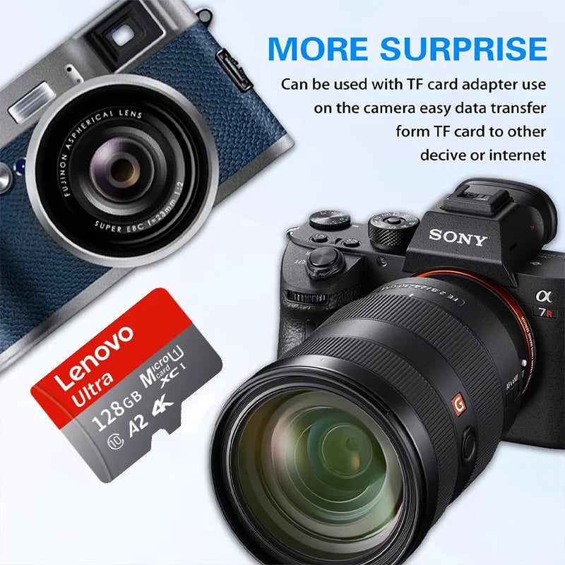 Veltora Lenovo 512GB high-speed micro SD memory card for 4K video, compatible with phones and GoPro action cameras.