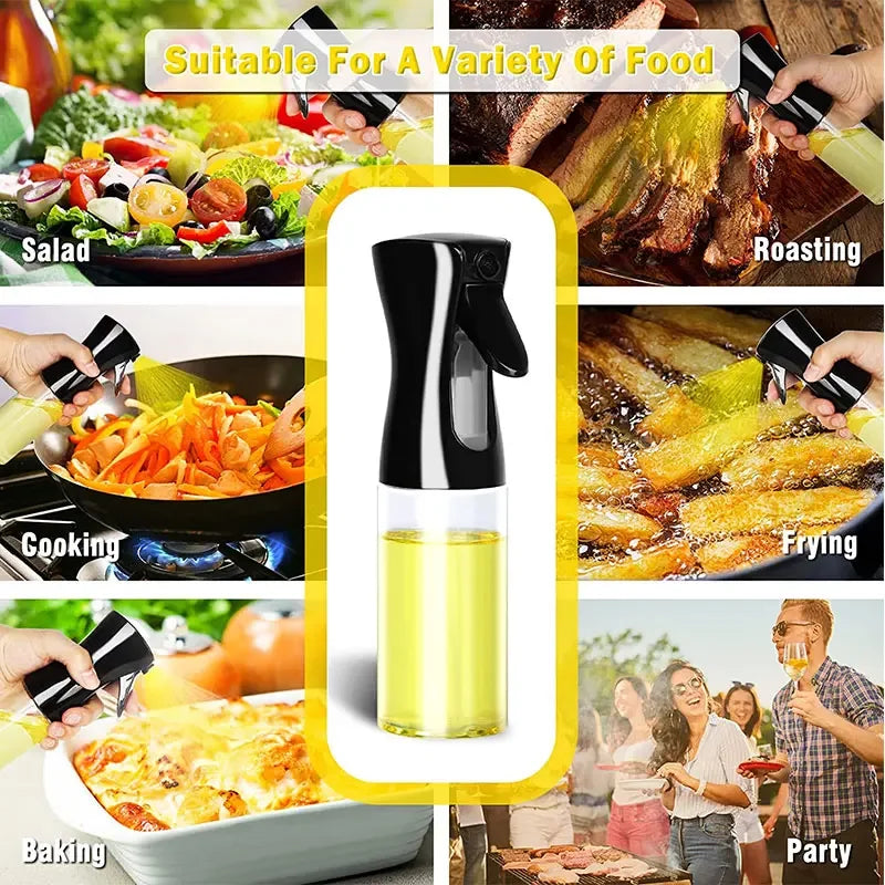 Veltora oil spray bottle with 200/300/500ml capacity, plastic BBQ cooking olive oil sprayer, empty vinegar or oil bottle with brush