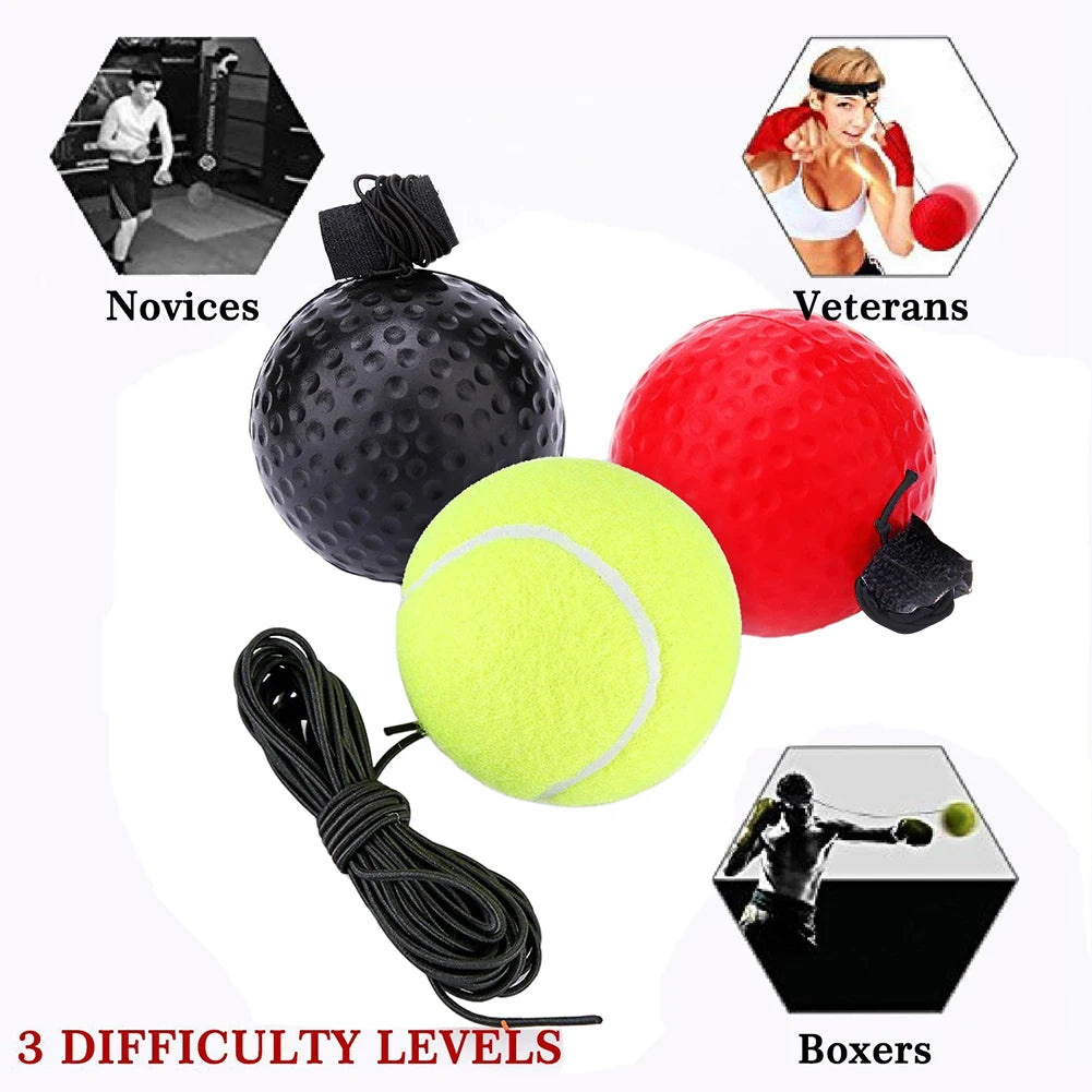 Veltora boxing reflex speed punch ball with sweatband, rubber ball for agility and reaction training, fitness equipment accessory