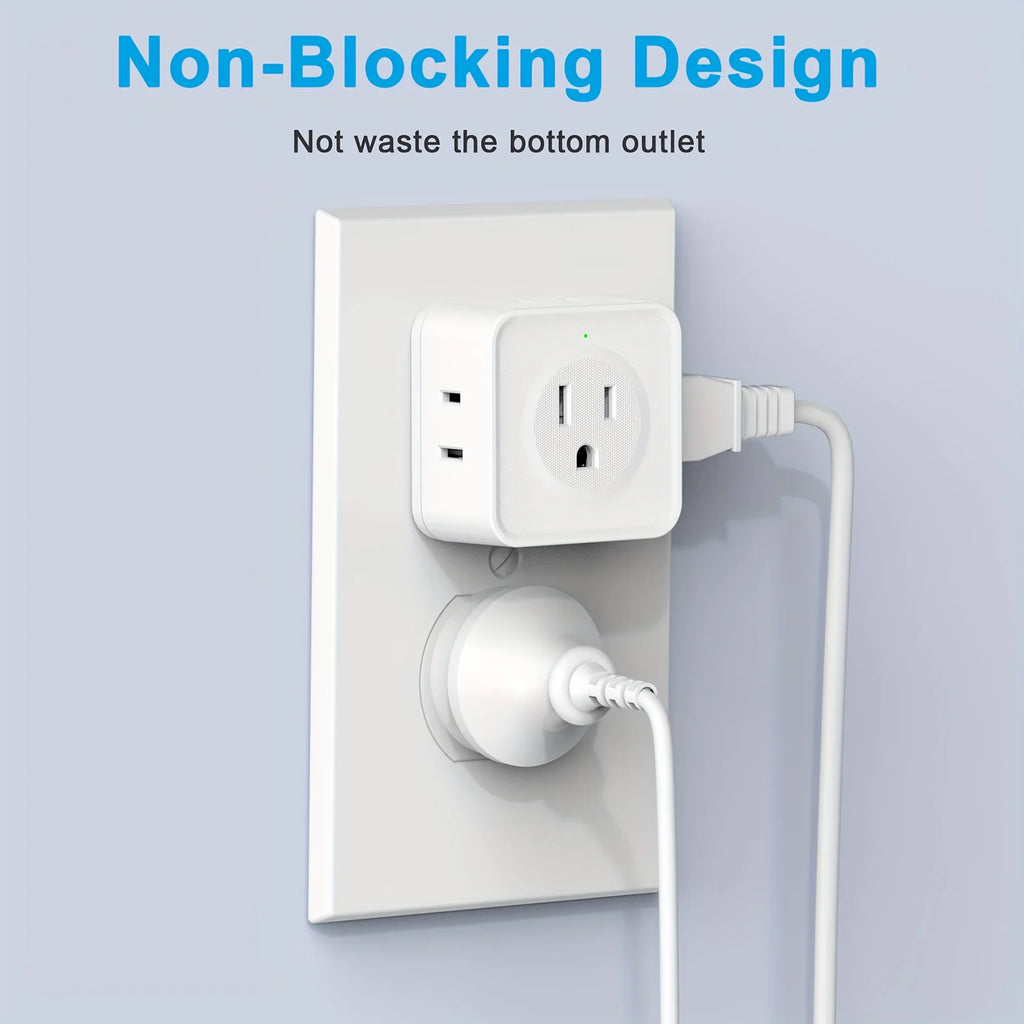 Veltora 5-way multi plug outlet extender with wall outlet splitter, compact electrical power strip for travel, home, office, dorm use