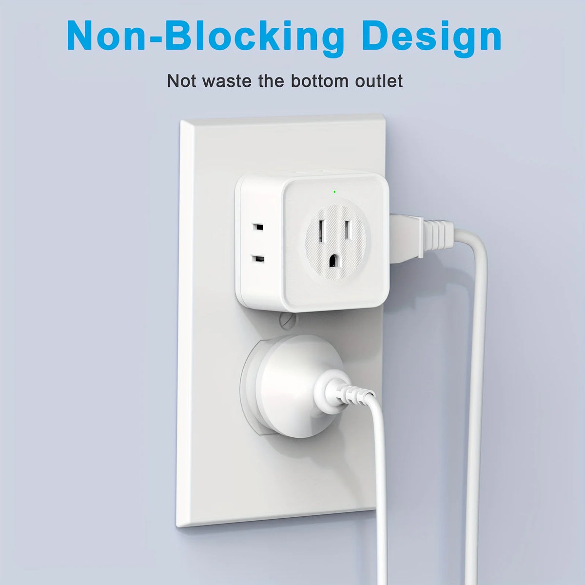 Veltora 5-way multi plug outlet extender with wall outlet splitter, compact electrical power strip for travel, home, office, dorm use
