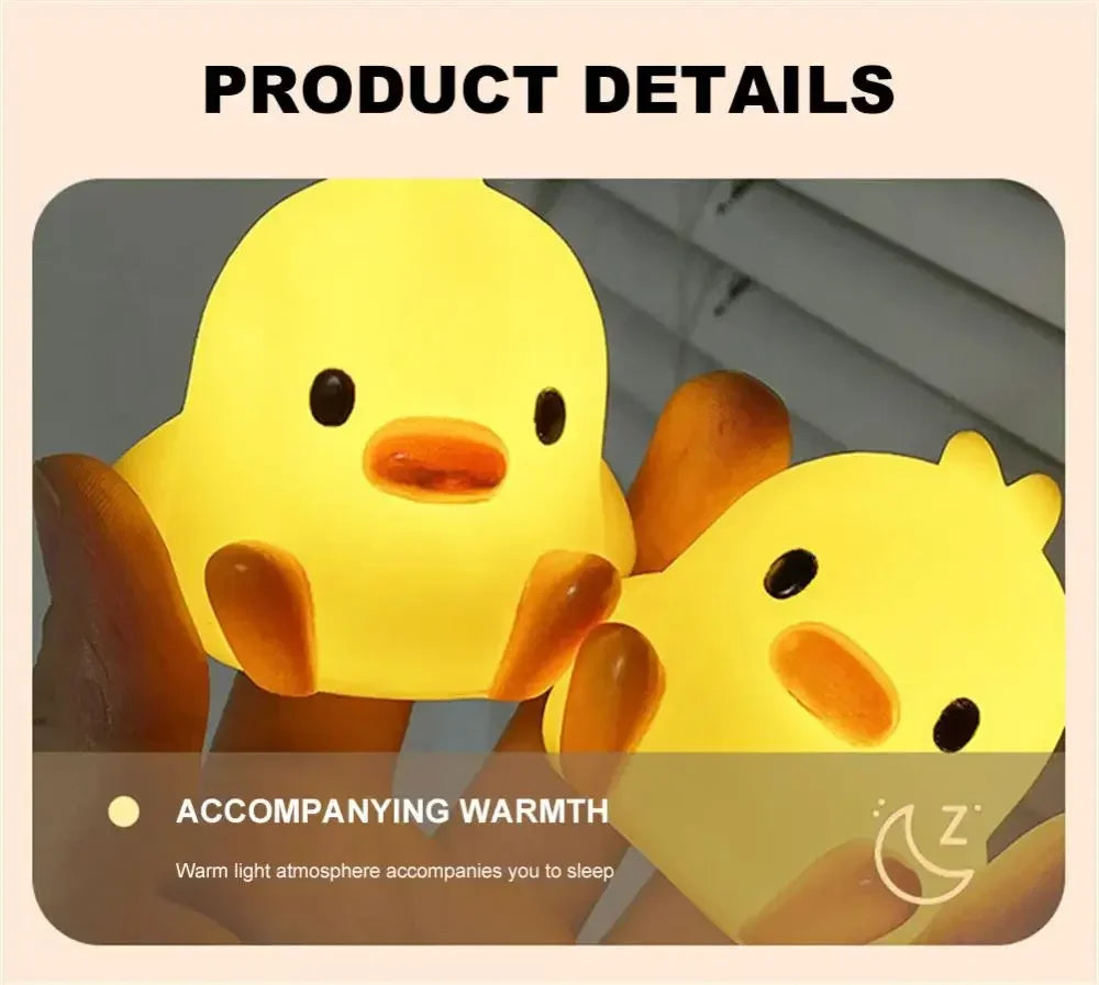 Veltora duck night light for kids bedroom, cute cartoon duck design, bedside sleeping lamp, Christmas gift idea