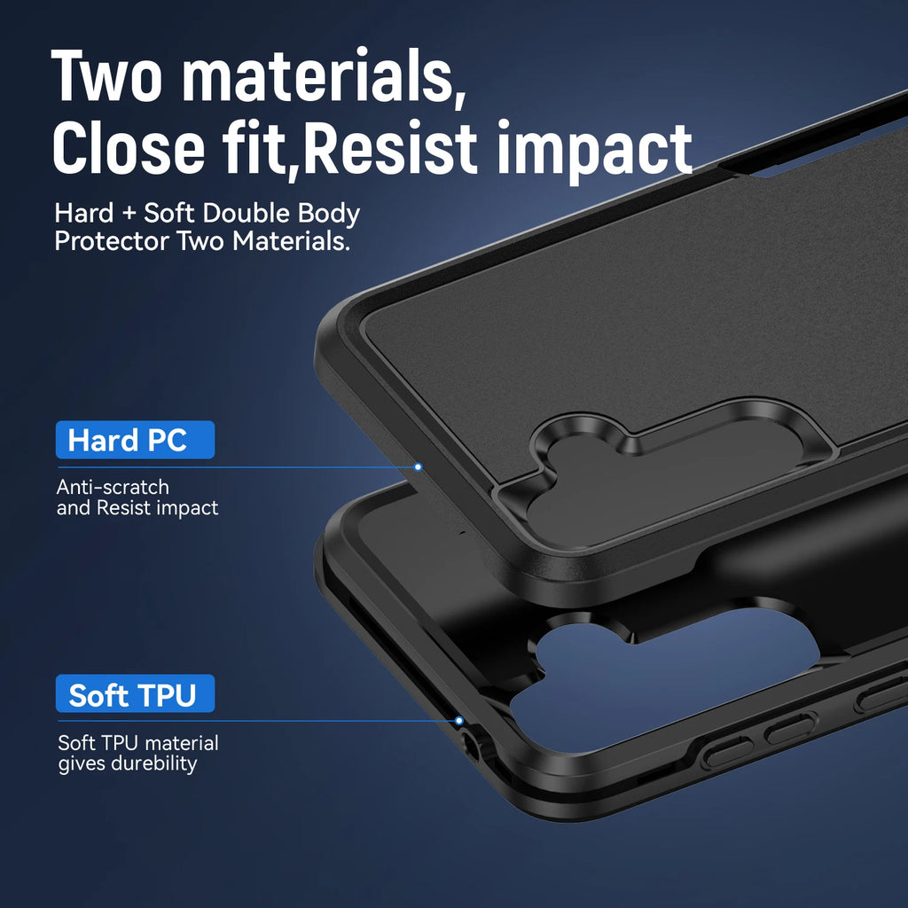 Veltora military-grade armor case for Samsung Galaxy S25 FE, S22, S23, S26 Plus, S24 FE Ultra, and A-series 5G phones