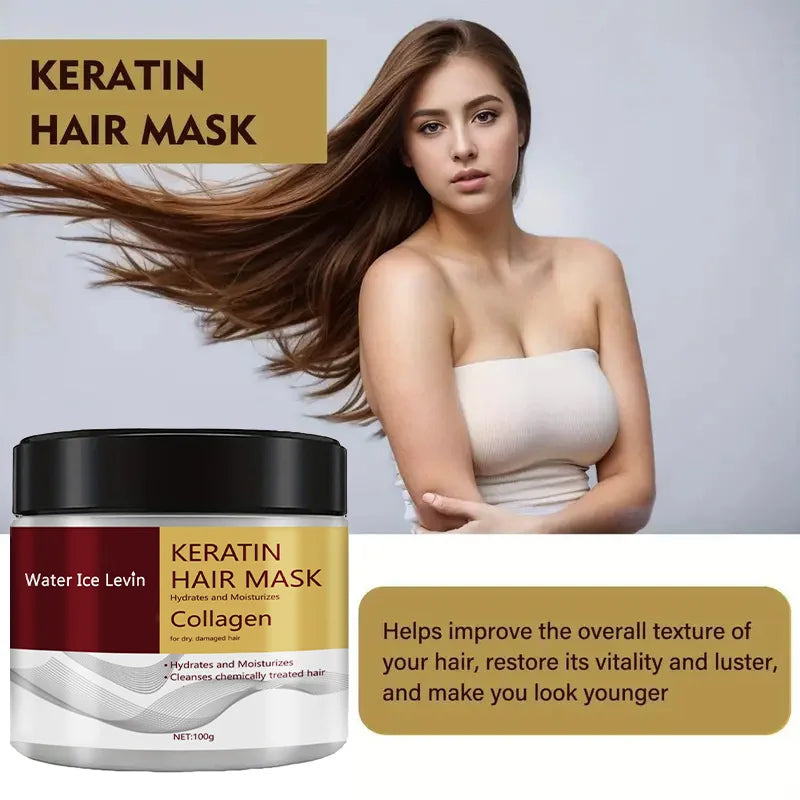 Veltora collagen keratin hair mask with dual oil control, moisturizer and conditioner for smooth, frizz-free, damaged hair repair.