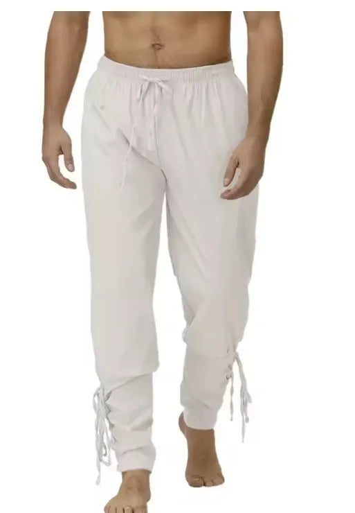 Veltora men's and women's ankle banded medieval Viking pirate cosplay pants with renaissance style trousers for adults.