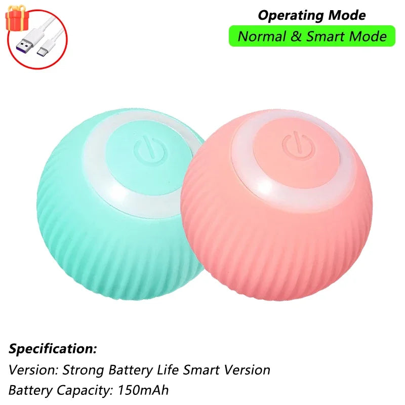 Veltora iLMH cat interactive ball toy with faux tail, rechargeable smart electric pet toy mimicking a mouse for playful cats