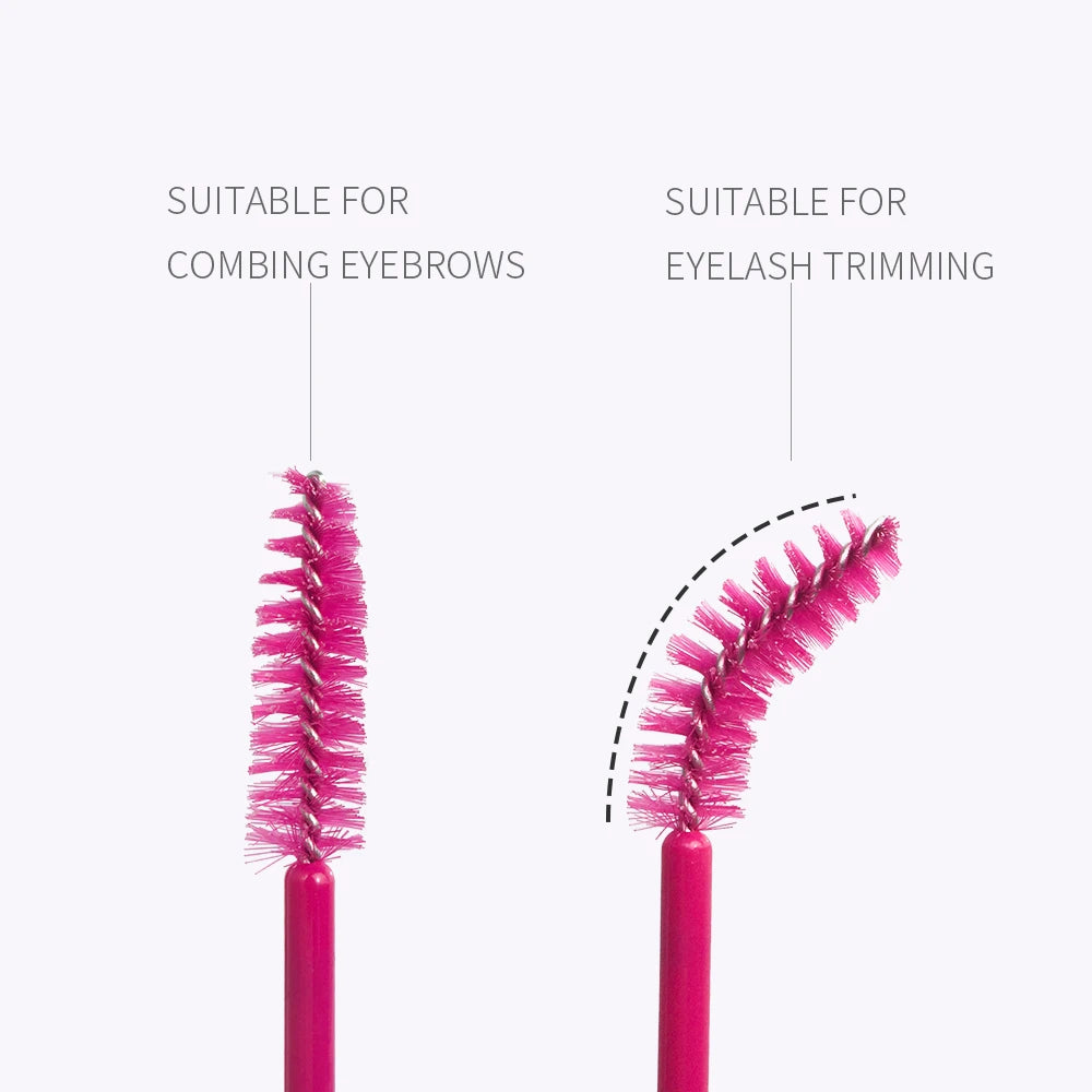 Veltora ANNAFRIS 50-pack disposable eyelash and eyebrow brushes with soft crystal tips for lash extension and mascara application.