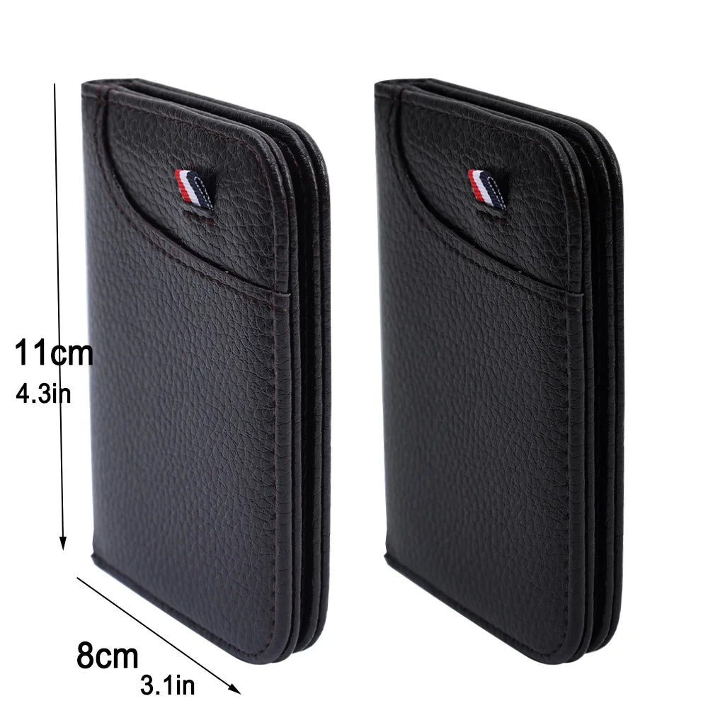 Veltora slim soft PU leather men's credit card wallet with multiple card slots and compact design, perfect for easy carrying.
