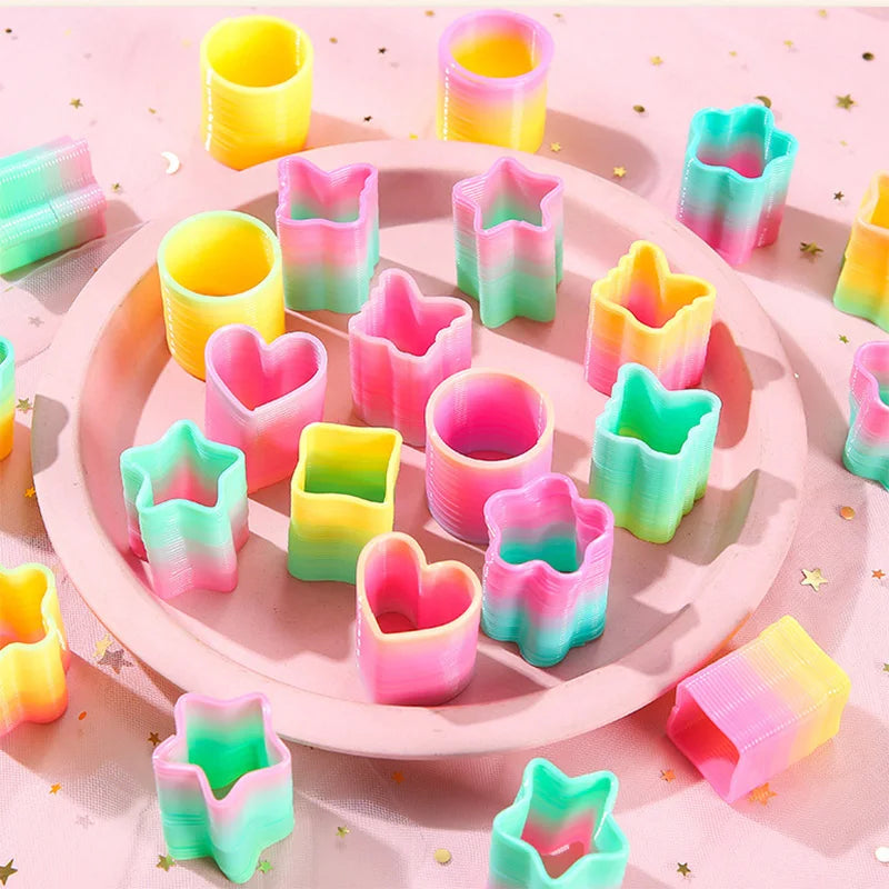 Colorful Rainbow Magic Springs Circle toy by Veltora, flexible and fun, perfect as a kids' birthday party favor or gift filler.