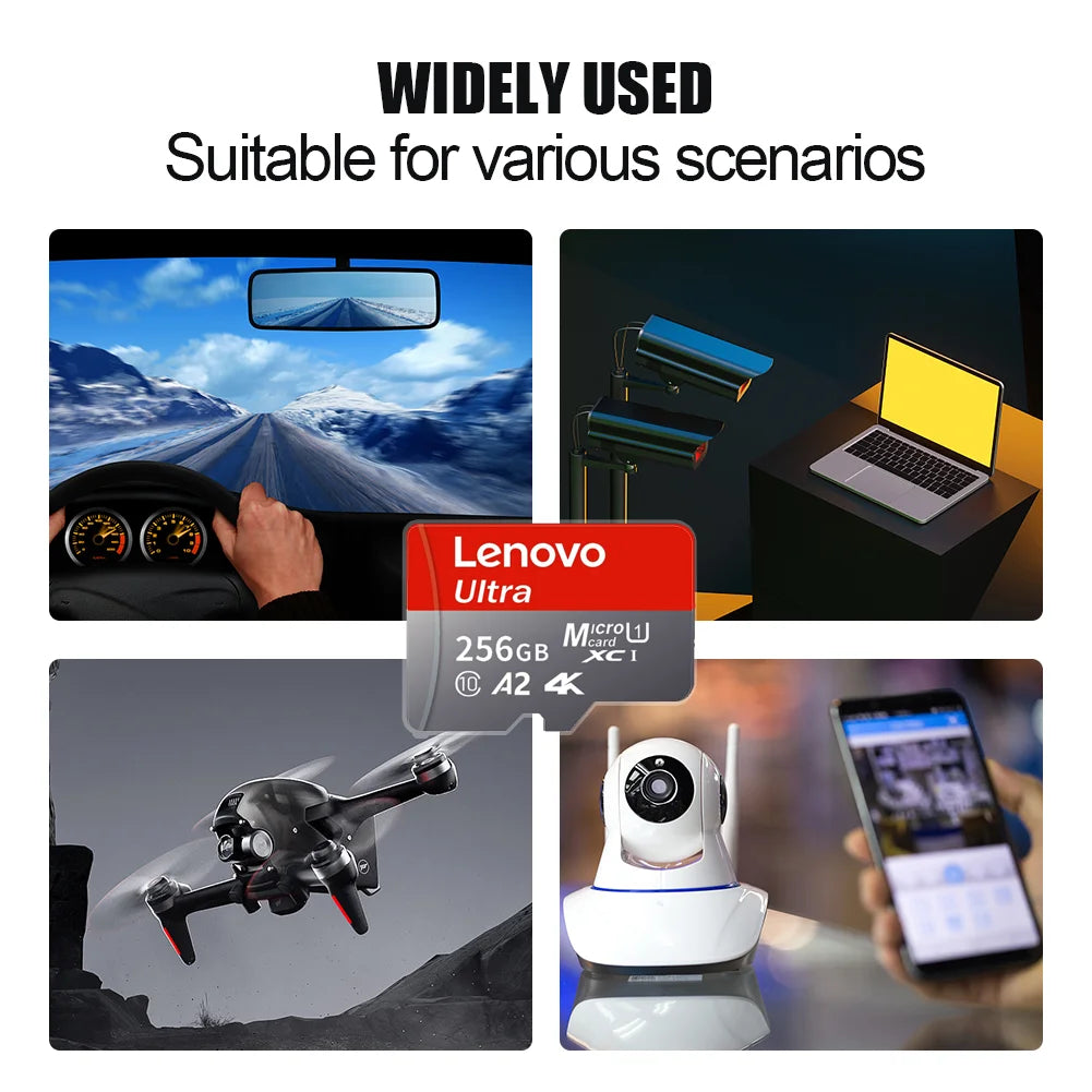 Veltora Lenovo high-speed 512GB micro SD memory card for 4K video, compatible with phones, GoPro, and action cameras.