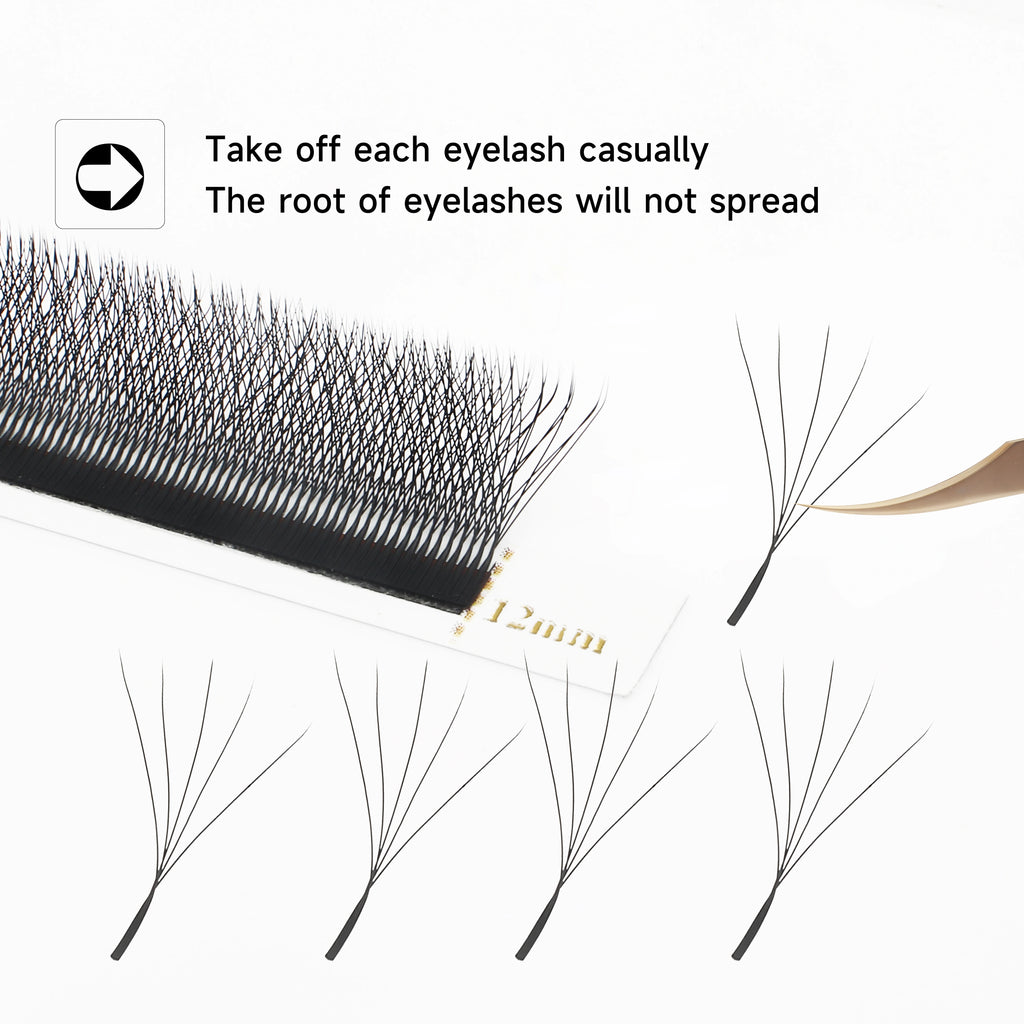 Veltora XIUSUZAKI W Shaped Lashes Bloom 2D-8D premade fan eyelash extensions with automatic flowering design