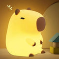 Veltora cute pet capybara night light, cartoon silicone bedside lamp for room decor, sleep aid, and birthday gift.