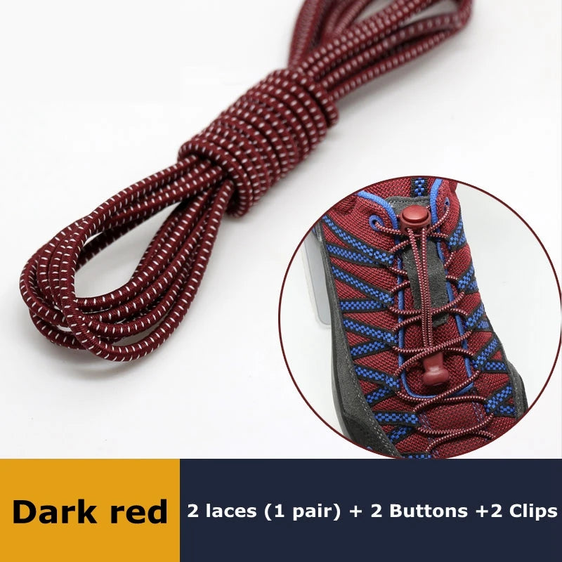 Veltora elastic no-tie sneaker shoelaces with locking mechanism, round rubber stretch laces for easy slip-on shoes