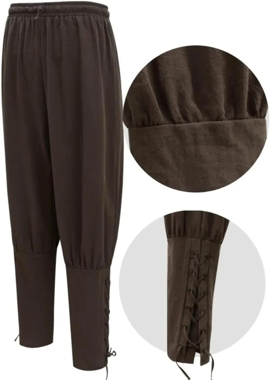 Veltora men's and women's ankle banded medieval Viking pirate cosplay trousers with Renaissance style for adults.