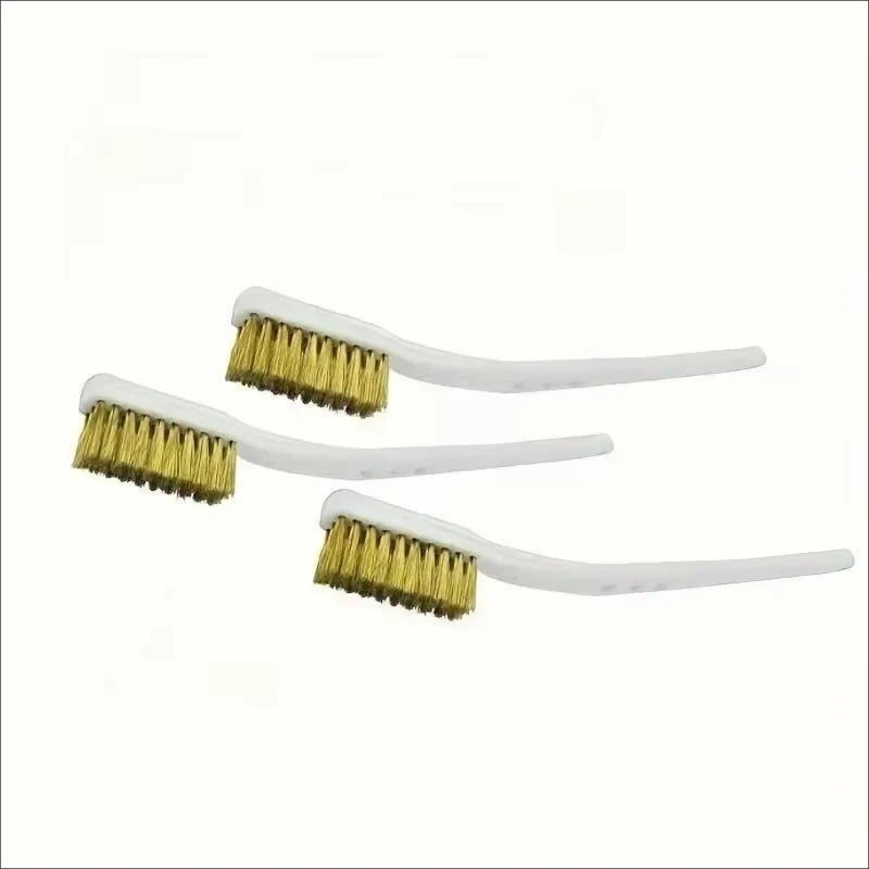 Mini copper-plated brass wire brush set with 1, 3, or 5 pieces for paint, rust removal, and metal polishing by Veltora.
