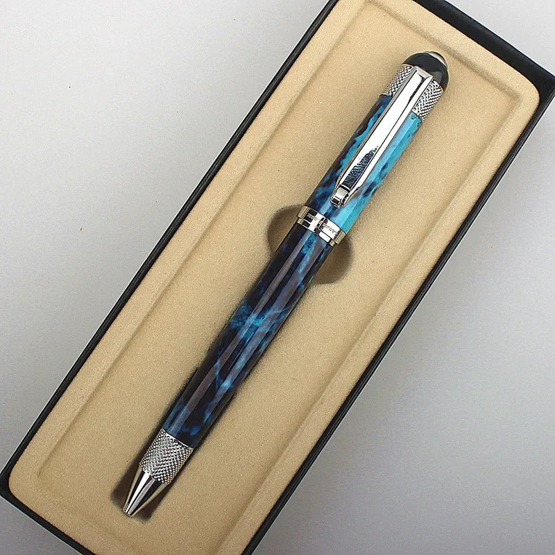 Veltora luxury metal ballpoint pen with heavy feel, perfect for school, office, and signature writing, shown with sleek design.