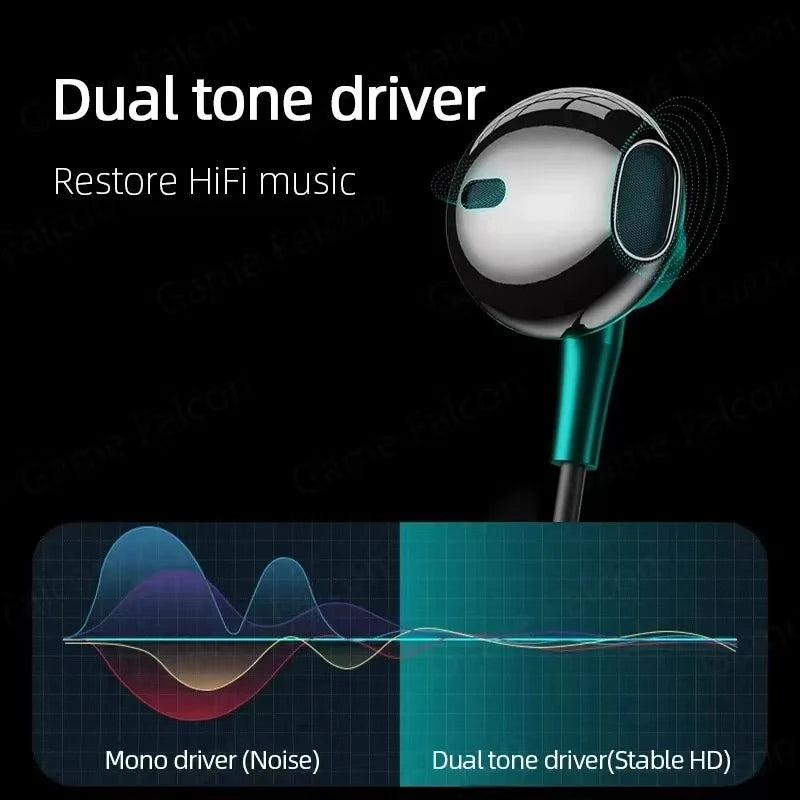 Veltora Type C and 3.5mm stereo headphones with HD mic, volume control, HiFi bass, wired earbuds for iPhone 15-17 and Samsung.