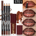 Veltora 4-piece lip kit set with three lip liners and one lip glaze in waterproof, long-lasting matte finish for versatile looks.