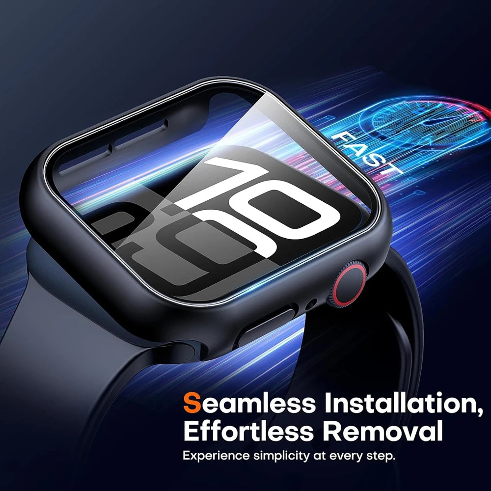 Veltora glass and cover screen protector for Apple Watch Series 6 5 4 3 2 1 SE 38mm 40mm 41mm 42mm 44mm 45mm 46mm.