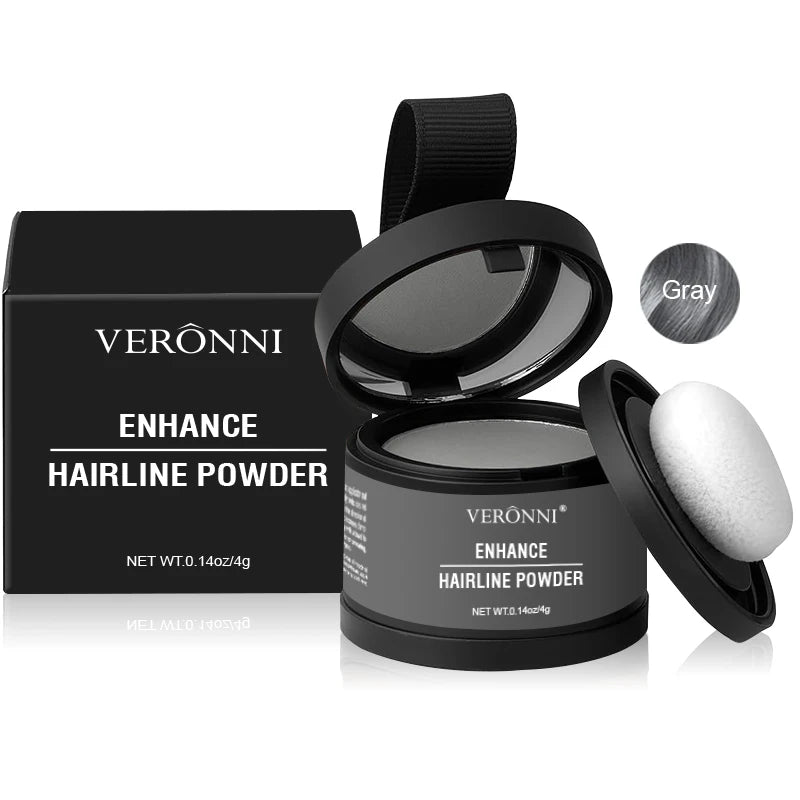 Veltora 14-color hair line powder in black, natural waterproof hairline shadow and concealer for root touch-up and hair repair.