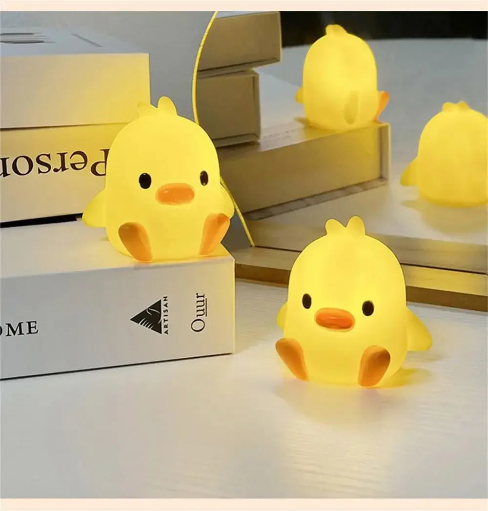 Veltora duck night light for kids' bedroom, cute cartoon animal design, bedside sleeping lamp, ideal for Christmas gifts