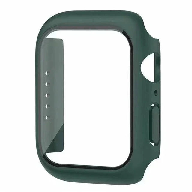 Veltora glass and cover for Apple Watch Series 6, 5, 4, 3, 2, 1, SE in 38mm to 45mm sizes, screen protector and case accessory