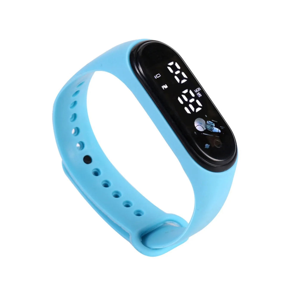 Veltora Kawaii smart watch for kids, waterproof digital watch with silicone strap, suitable for boys and girls, outdoor sports watch
