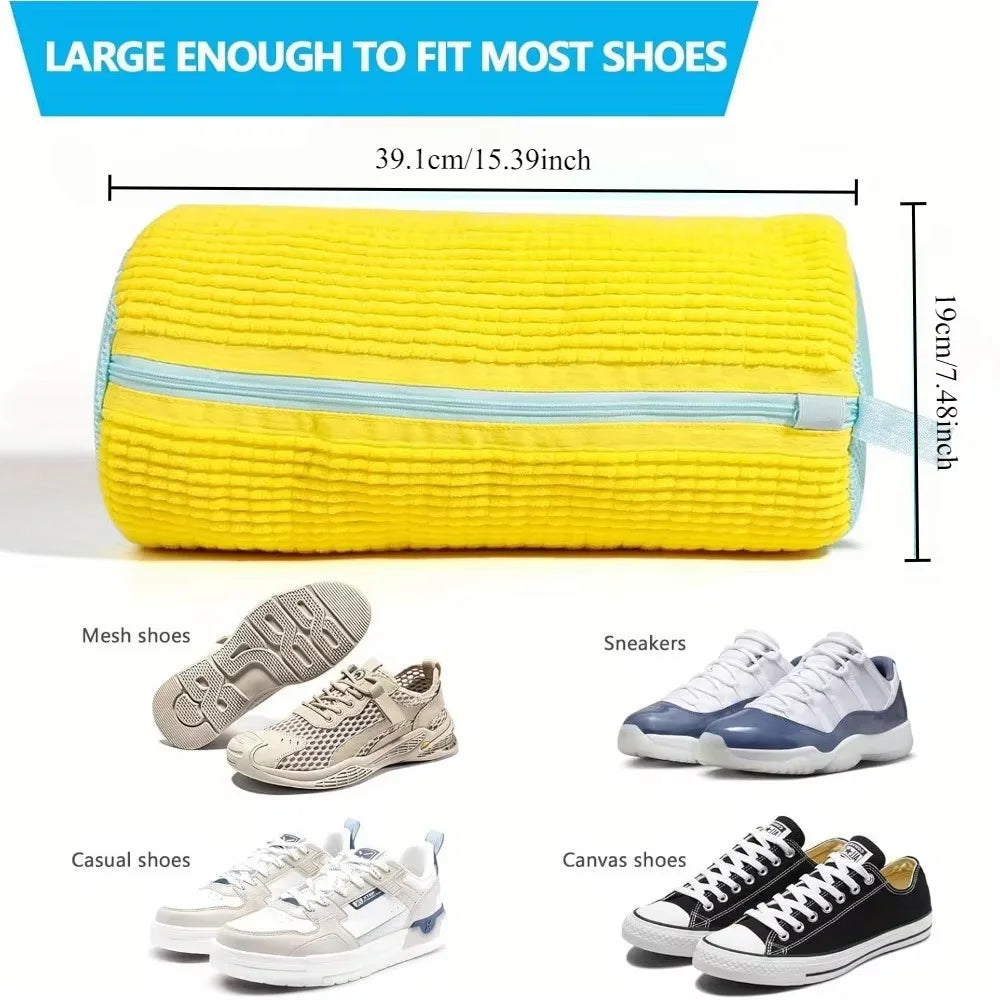 Veltora shoe washing machine bag for sneakers and tennis shoes, reusable and unstain, designed to protect shoes during cleaning.