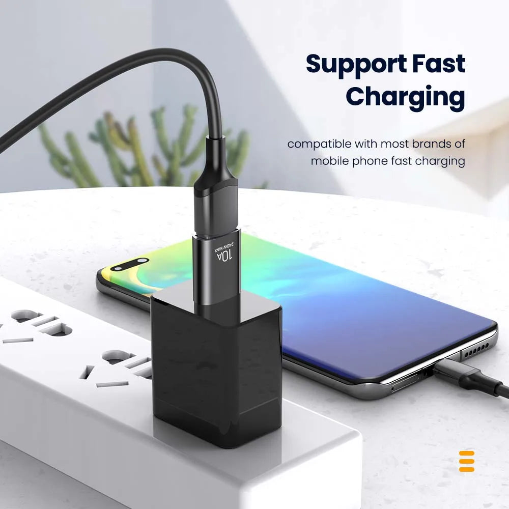 Veltora 10A OTG USB 3.0 to Type C adapter with USB female to Type C male for fast charging and data transfer on Xiaomi, Samsung, and laptops.