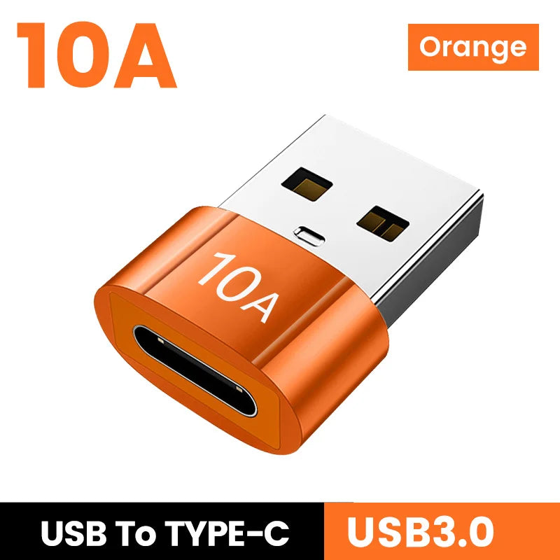 Veltora 10A OTG USB 3.0 to Type C adapter, USB female to Type C male, fast charging for Xiaomi Samsung laptop PC