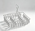 Veltora stainless steel square household clothes hanger with multiple hooks for drying socks in children's dormitory.