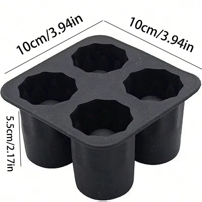 Veltora 4-cup silicone ice cube mold tray with skeleton design for Halloween, perfect for making shot glasses, cocktails, and frozen drinks