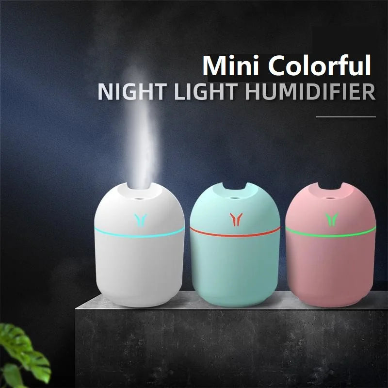 Veltora 250ML USB mini air humidifier and aroma diffuser with LED color lamp, ultrasonic mist maker for home or car use