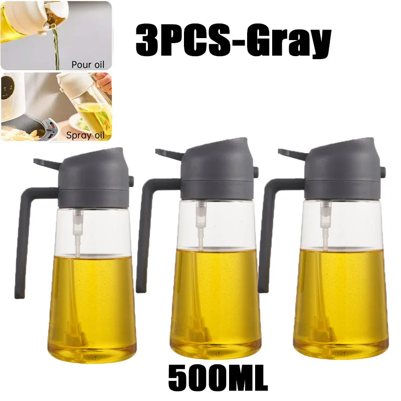 Veltora oil spray bottle with 200/300/500ml capacity, plastic BBQ cooking spray, and oil brush for baking and grilling.