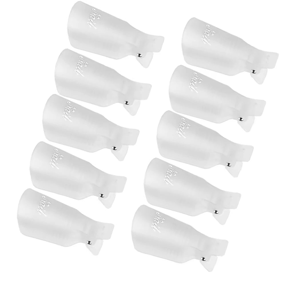 Veltora nail soak off clip cap set with cotton pads, file, pusher, and brush for UV gel polish removal and manicures.