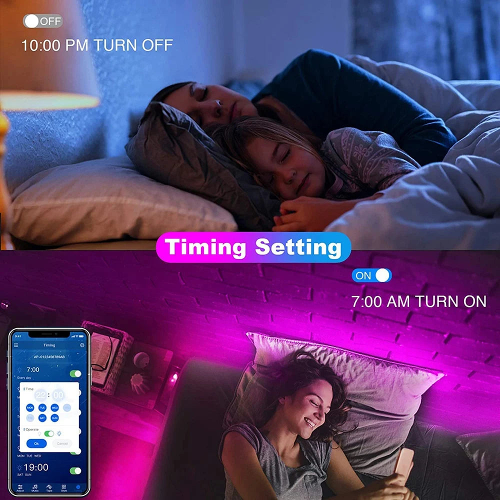 Veltora Bluetooth LED strip lights with SMD 5050 diodes, flexible tape for TV backlights and home decor, remote control included