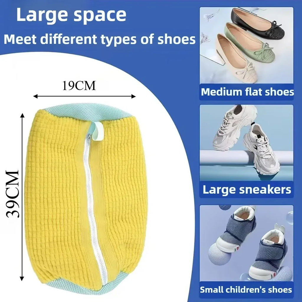 Veltora shoe washing machine bag for sneakers and tennis shoes, reusable stain-resistant shoe cleaning bag in a compact design