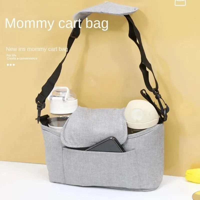 Veltora stroller bag and diaper organizer with cup holder, hanging baby bottle holder, large capacity for baby accessories.