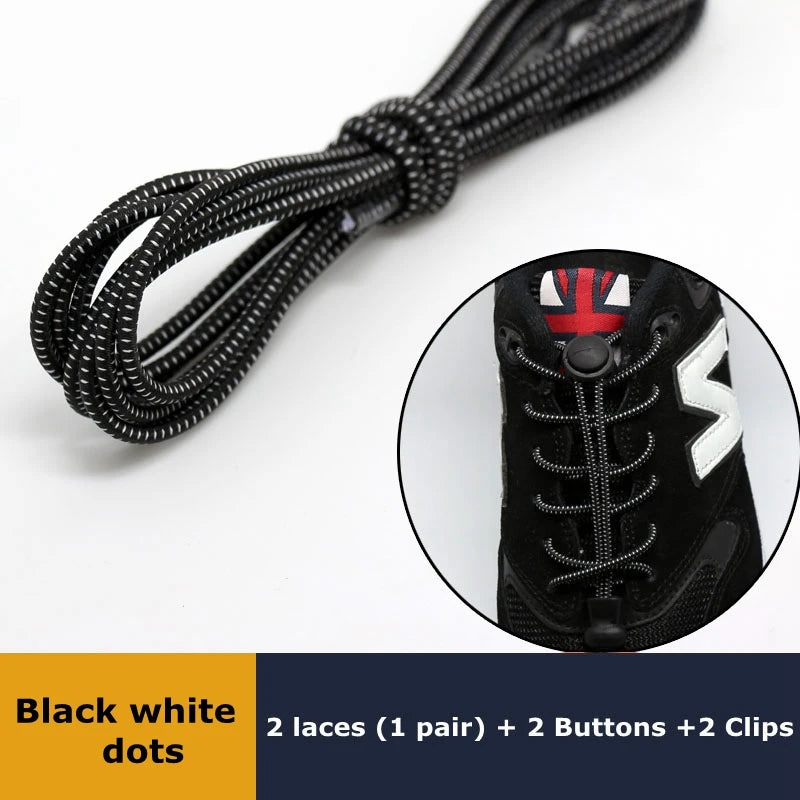 Veltora elastic no-tie sneaker shoelaces with locking system, round stretchable rubber laces for easy slip-on athletic shoes