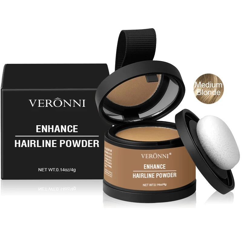 Veltora 14-color hair line powder in black, natural waterproof hairline shadow for concealer and hairline touch-up.