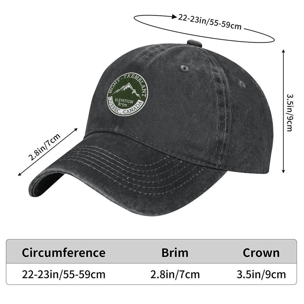 Veltora men's baseball cap featuring Mont Tremblant Canada skiing theme, tactical style, suitable for beach or casual wear.