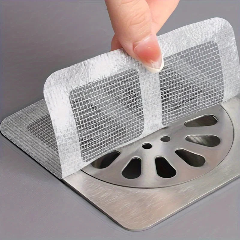 Veltora disposable shower drain hair catcher stickers, mesh filters for bathroom floor drains and sink strainers, set of 5-20 pieces
