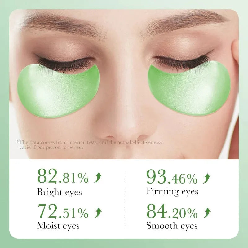 Veltora Aloe Vera collagen eye masks with 60 pairs, designed to reduce dark circles, puffiness, and wrinkles around the eyes.