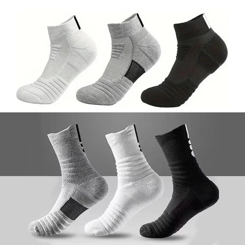 Veltora men's anti-slip cotton football sock, short and long tube style, breathable, deodorizing, suitable for soccer and basketball.