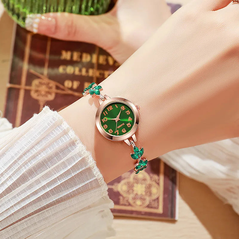 Veltora women's luxury quartz watch with rhinestone bracelet, elegant design, suitable as a gift for girls or women.