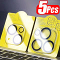 Veltora black tempered glass camera lens protector for iPhone 14-18 Pro Max, 1-5 pack, circular protective film for camera lenses.