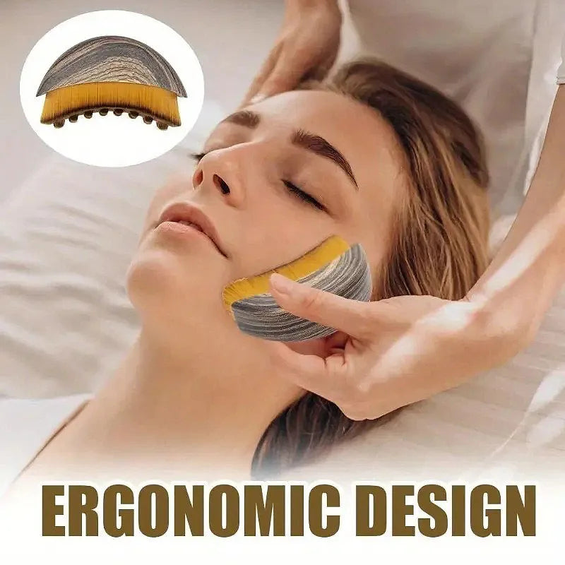 Veltora lymphatic contour face brush for facial sculpting, drainage, and skin massage with ergonomic design.