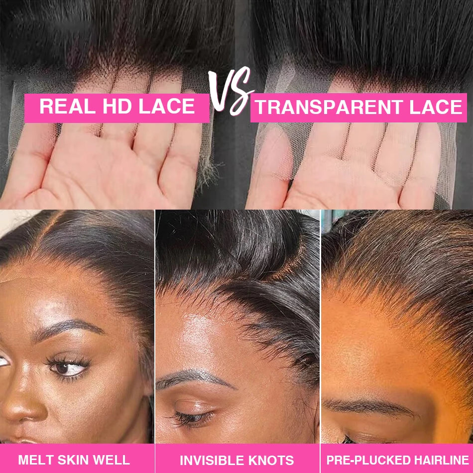 Veltora HD transparent 13x4 lace front wig with body wave style, pre-plucked 360 lace frontal, human hair, 200 density for women