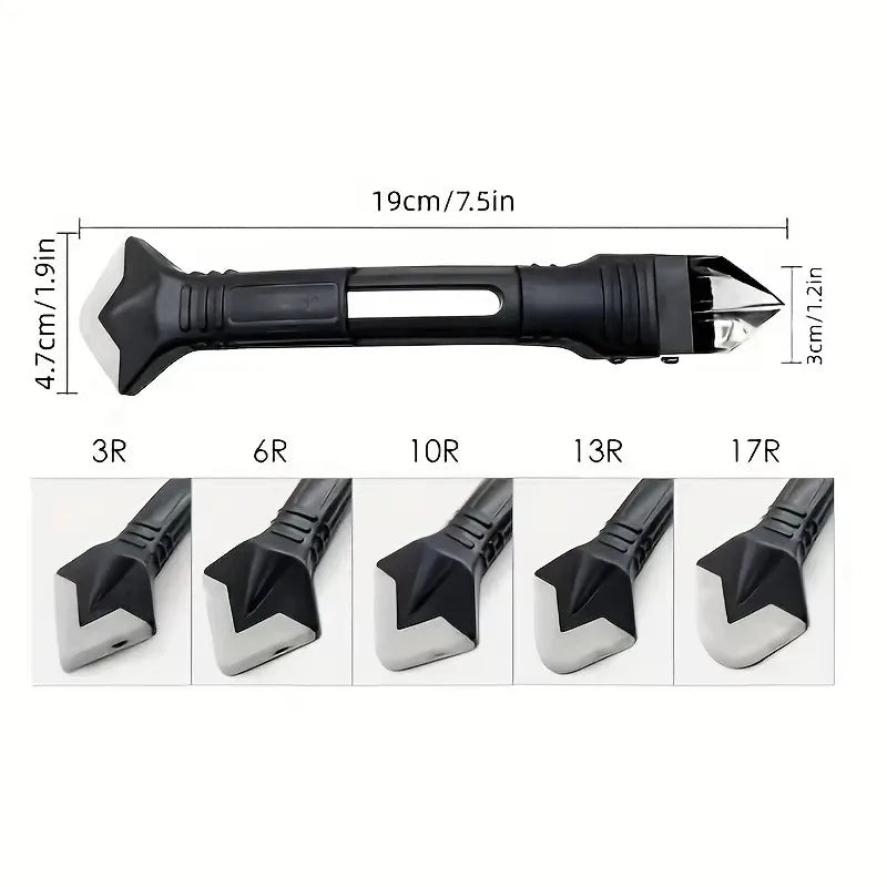 Veltora 5-in-1 silicone scraper and caulking knife for grout removal, crack repair, and smoothing in home renovation projects